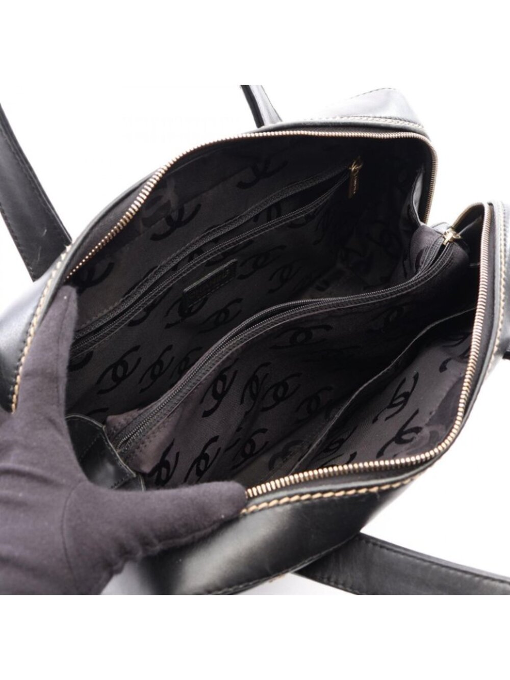 ★SOLD★ Chanel Handbag Wild Stitch Black Leather - Picture 3 of 11